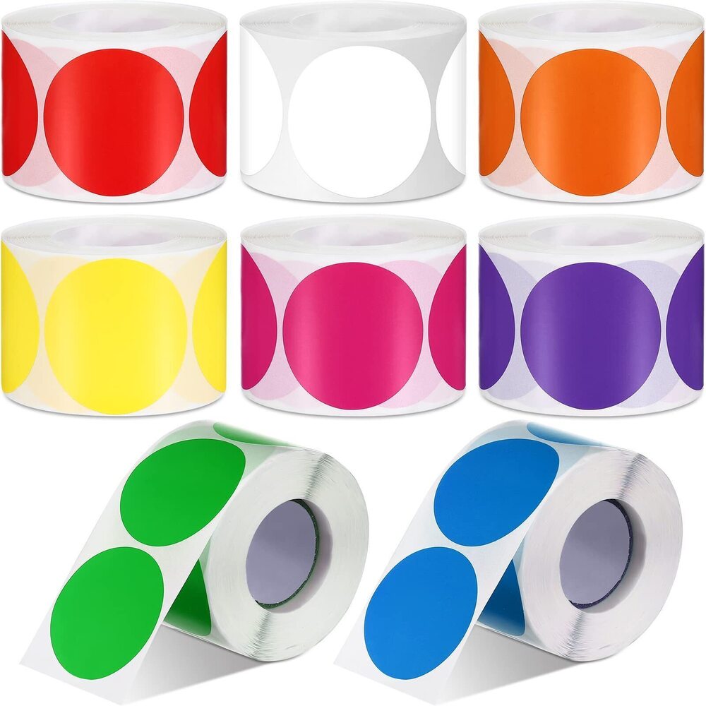 7047 4000 Pcs Dot Stickers 2 Inch Circle Color Coding Labels Adhesive Round